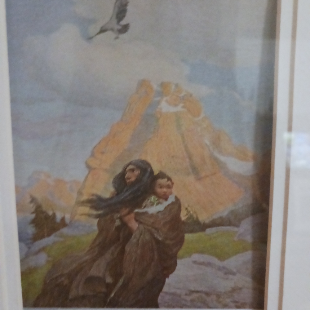 N.C. Wyeth Art Book Page Framed 1916 The Wild Womans Lullaby